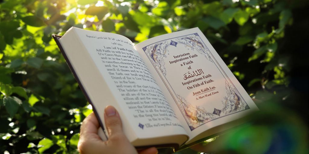 Seorang membaca buku di alam terbuka dengan tenang.